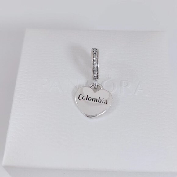 Pandora Colombia Flag Dangle Charm Exclusive Travel Pendant S925 Silver with box - Picture 4 of 6